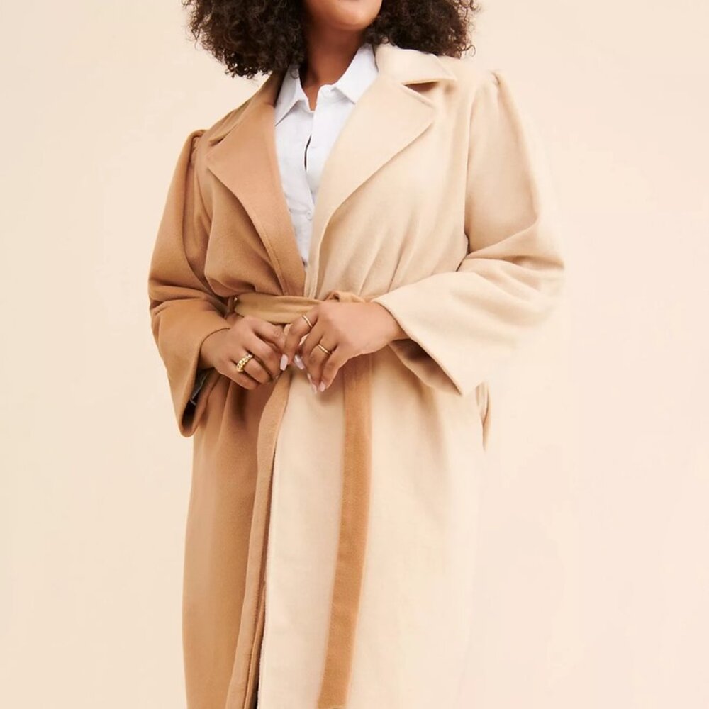 Du Paradis Two-Tone Oversized Overcoat , NWOT, Size 1X